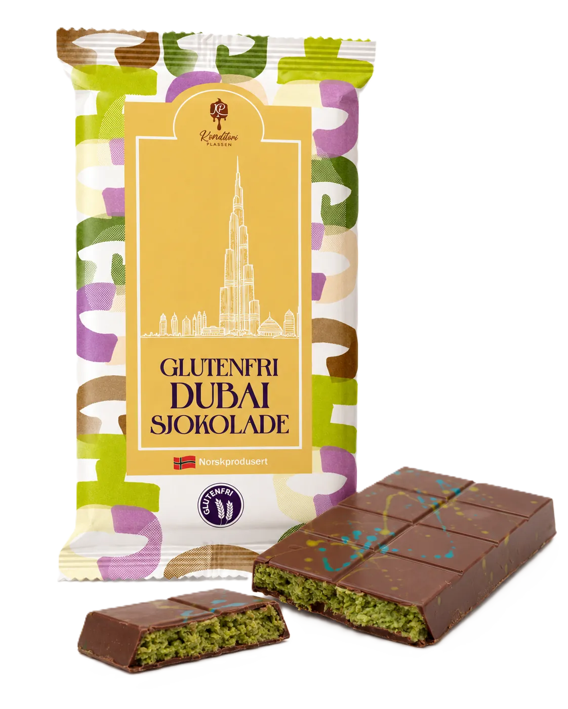 Glutenfri Dubaisjokolade 200 g med pistasj
