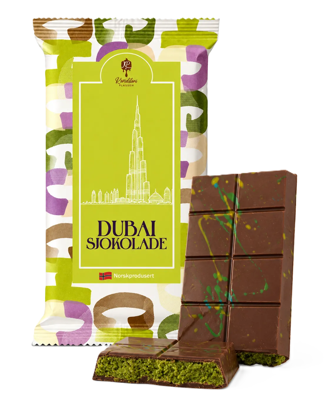 Original Dubaisjokolade 200 g med melkesjokolade og pistasj